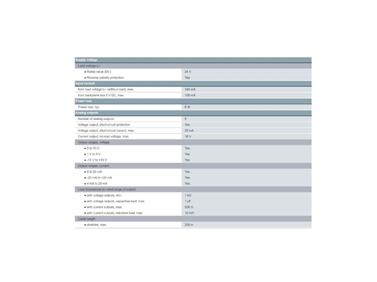 SIMATIC S7-300 PLC Analog Output SM 332 Isolado 8 AO U/I Siemens 6ES73325HF000AB0