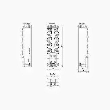6ES7143-5AH00-0BA0 DIQ 16x24 V DC/0,5 A IP67 Siemens ET 200AL Módulo de ligação com 1