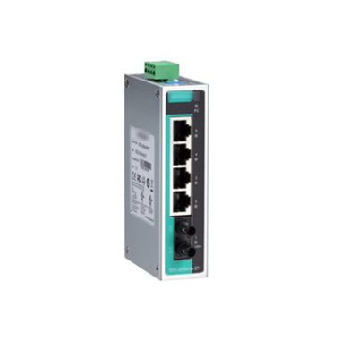 MOXA EDS-205A Comutador Ethernet não gerenciado de 5 portas para automação industrial de transporte marítimo