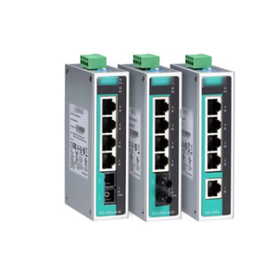 MOXA EDS-205A Comutador Ethernet não gerenciado de 5 portas para automação industrial de transporte marítimo