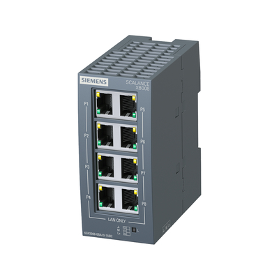 6GK5008-0BA10-1AB2 Siemens SCALANCE XB008 Comutador Ethernet Industrial não gerenciado 100%