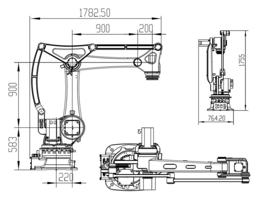 GBS50-K2220 50 kg Robô de empilhamento de paletes e Solução de multi-junção vertical de 4 eixos