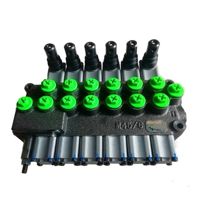 M45/6 Válvula de controlo hidráulica monobloco para hidráulica móvel Válvula direcional de 6 bobinas