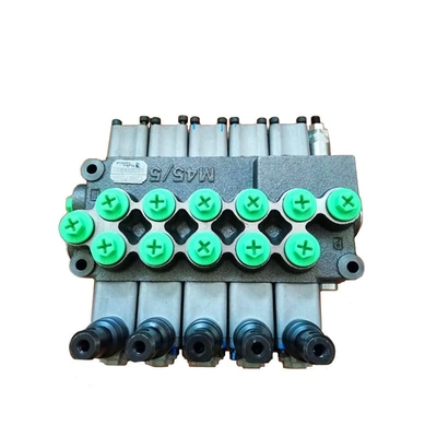 M45/6 Válvula de controlo hidráulica monobloco para hidráulica móvel Válvula direcional de 6 bobinas