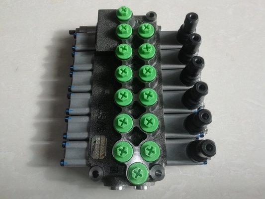 M45/6 Válvula de controlo hidráulica monobloco para hidráulica móvel Válvula direcional de 6 bobinas