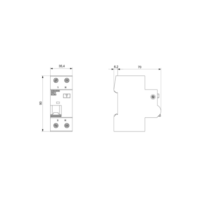 Interruptor de distribuição de baixa tensão da Siemens FI/LS AC 30MA 1 N-P C6 4.5KA5SU1353-1KK06