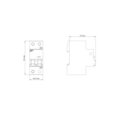 Siemens Switch de distribuição de energia de baixa tensão LS/DI 5SU9356-1KK16 RCBO AC 30MA 1 N C16 6KA
