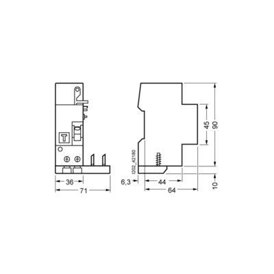 5SM2322-6 RCBO 6 kA 1P N Tipo AC 30 mA C-Char em 32 A Un AC 230 V Para Siemens 5SM2322