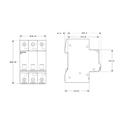 Distribuição de baixa tensão Siemens 5TL1391-0 Interruptor de circuito 100A 3 Polos 100% Original