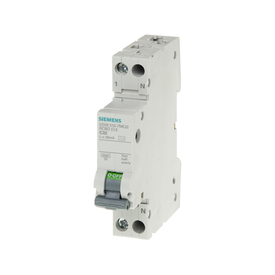 Interruptor de proteção de corrente residual compacto 1P N Tipo AC 30 mA 5SV9313-1CN25 para a Siemens