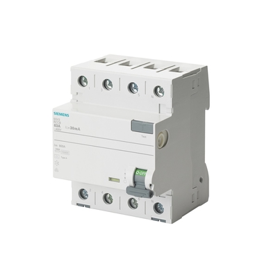 Siemens 5SV3646-6 Interface de comunicação do disjuntor de corrente de funcionamento residual