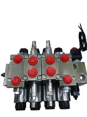 Válvula de direção de 5 bobinas, de fluxo 45L/MIN, controlada eletricamente, para pressão hidráulica