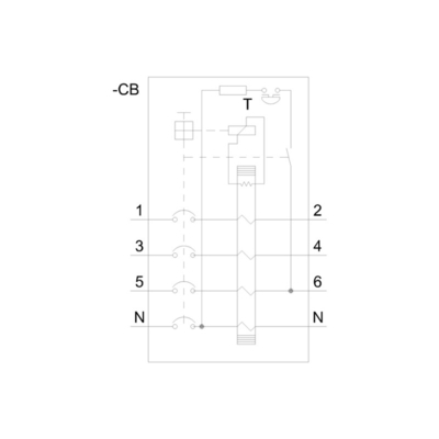 Siemens 5SV3646-6 Interface de comunicação do disjuntor de corrente de funcionamento residual