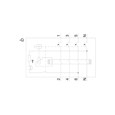 Siemens 5SV3646-6 Interface de comunicação do disjuntor de corrente de funcionamento residual