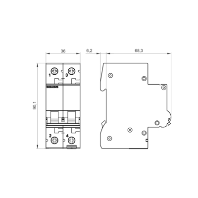 100% Estritamente testado 5SL6210-7CC 2-pole miniatura disjuntor para Siemens 400V 6kA
