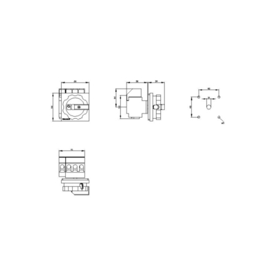 Siemens 3LD2203-1TL51 Interruptor de isolamento de tração rotativa fixa para isolamento duradouro