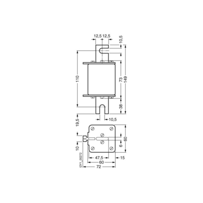 3NE3338-8 SITOR Fuse Link Com Slotted Blade Contacts NH2 Em 800 A a R Un AC 800 V Indicador Frontal 3NE33388