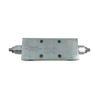 Válvula de equilíbrio hidráulica para cilindros VBCF1202S com válvula central aberta 243*59*29mm