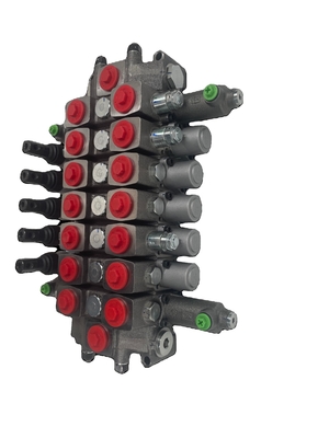 HC-D6/7 Tipo válvula hidráulica de controlo direccional 7 bobinas 100L/min Fluxo Pressão 350bar