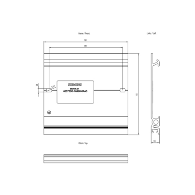 Pacote original SIMATIC S7-1500 Carril de montagem 160 mm para sistema de PLC 6ES7590-1AB60-0AA0