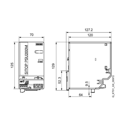 Memória Outro SITOP PSU200M Fornecimento de energia DC de fase única e dupla 24V/5A 6EP1333-3BA10