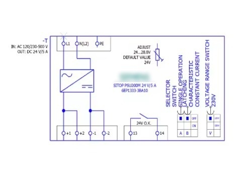 Memória Outro SITOP PSU200M Fornecimento de energia DC de fase única e dupla 24V/5A 6EP1333-3BA10