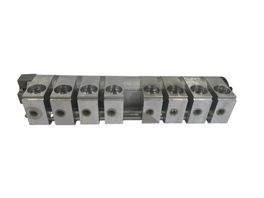 Bloco de Manifold de válvula de esferas de divisor de fluxo hidráulico de 8 portas para pressão no adaptador