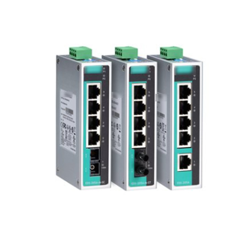 Acessórios para queimadores de gás EDS-205A Comutador Ethernet Industrial não gerenciado de 5 portas para MOXA