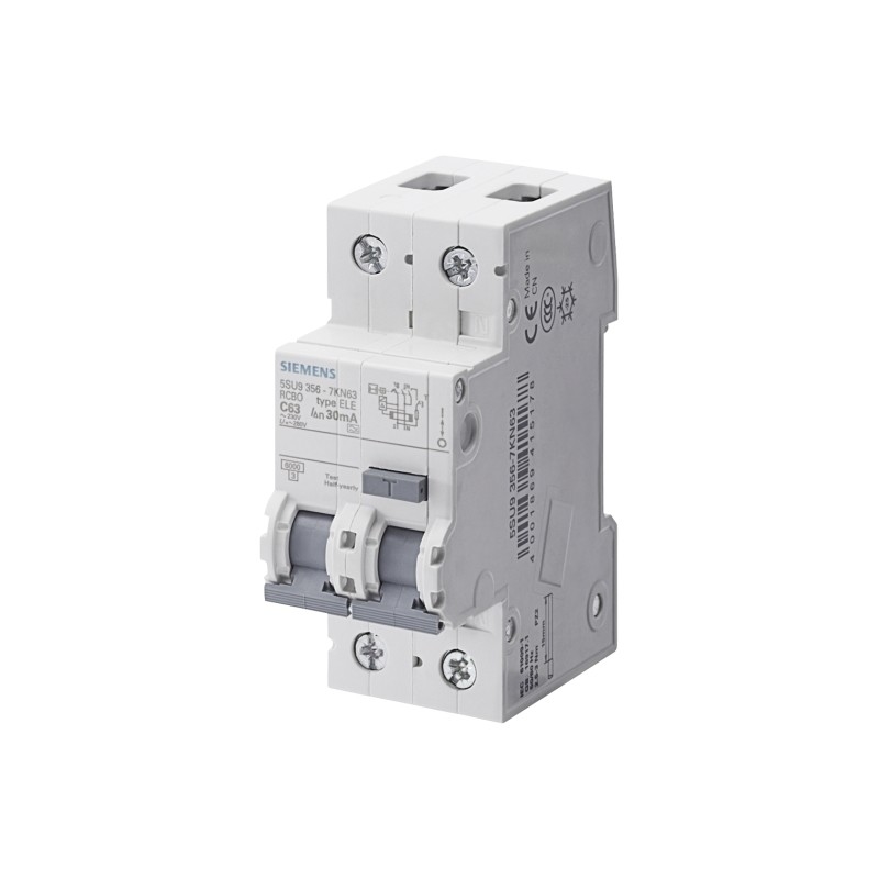 RCBO 6 kA 1P N Tipo AC 30 mA C-Char em 32 A Un AC 230 V Para Siemens 5SU9356 1KK32