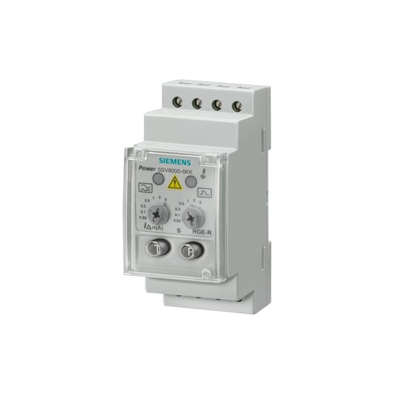 5SV8000-6KK Dispositivo de Monitorização de Corrente Diferencial Análogo Tipo A IDN 0.03A 5A 0.02 5 Sec