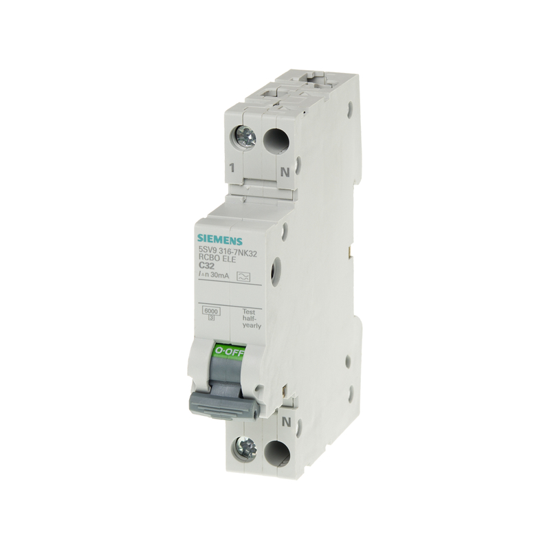 Interruptor de proteção de corrente residual compacto 1P N Tipo AC 30 mA 5SV9313-1CN25 para a Siemens
