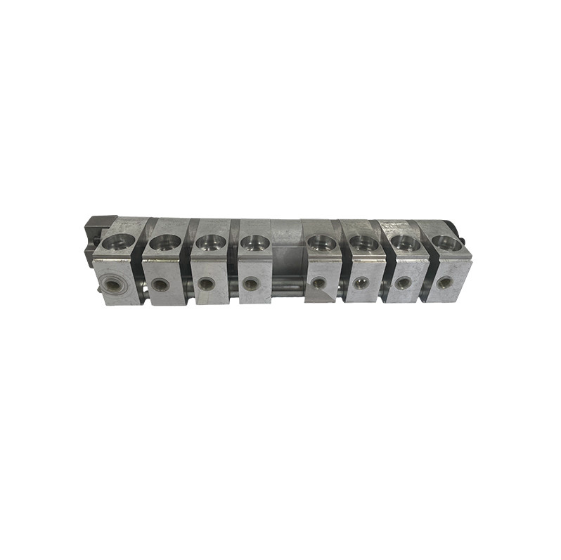 Bloco de Manifold de válvula de esferas de divisor de fluxo hidráulico de 8 portas para pressão no adaptador